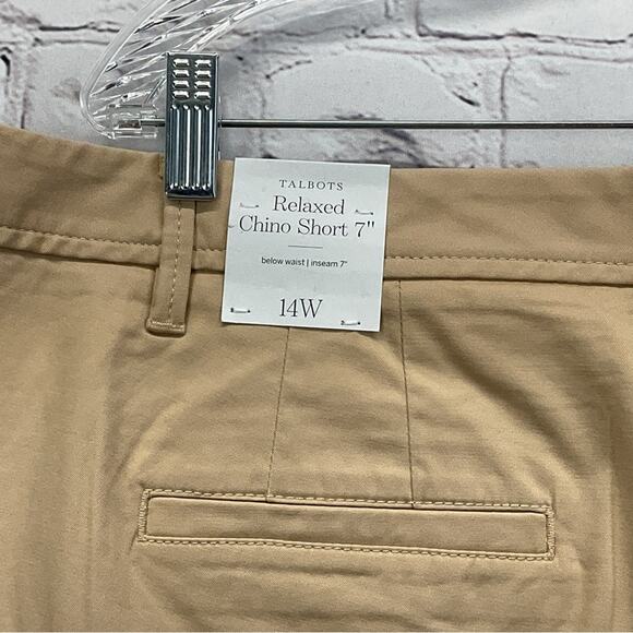 Talbots Shorts Women's Size 14W Khaki Relaxed Chino Vacation Beach Travel Casual - Picture 4 of 11
